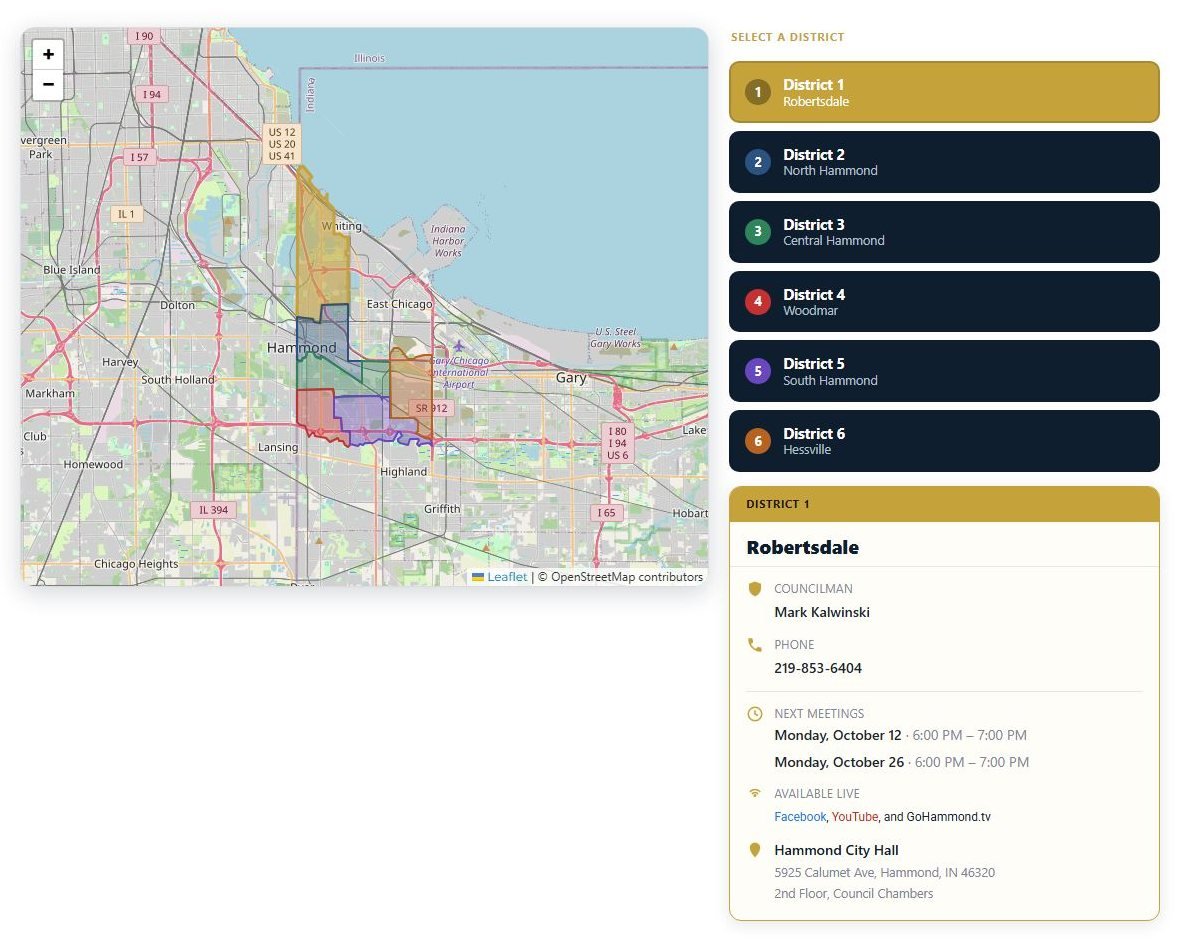 Find My District interactive map on hammondpolice.com